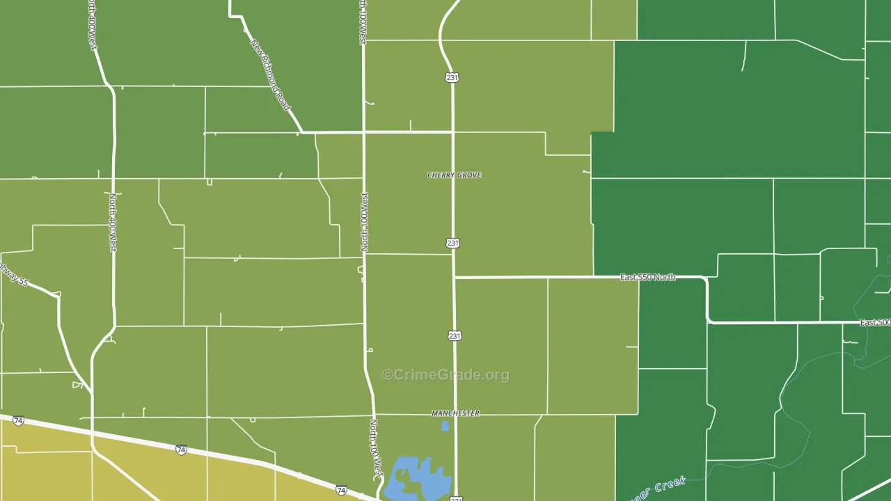 Cherry Grove, IN Map of Assault Rates