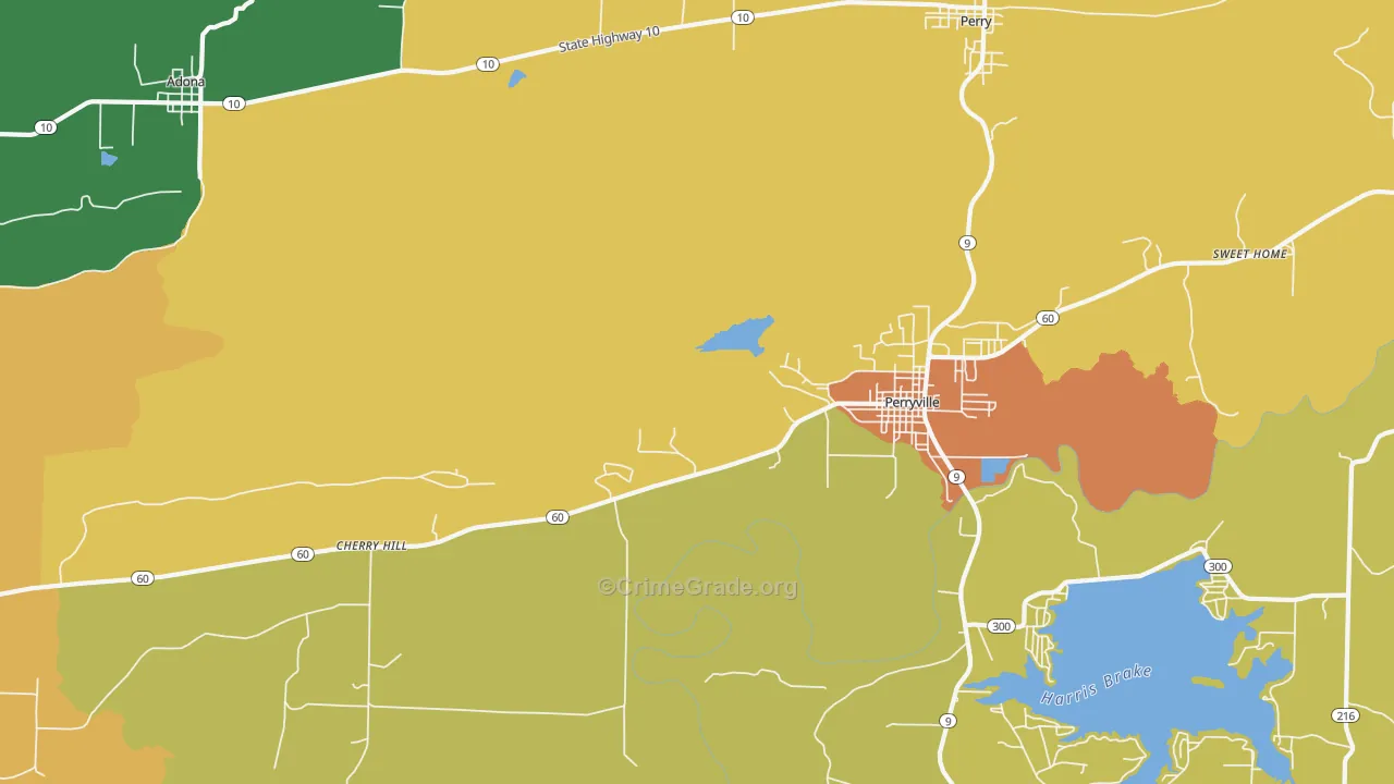 Cherry Hill, AR Map of Assault Rates