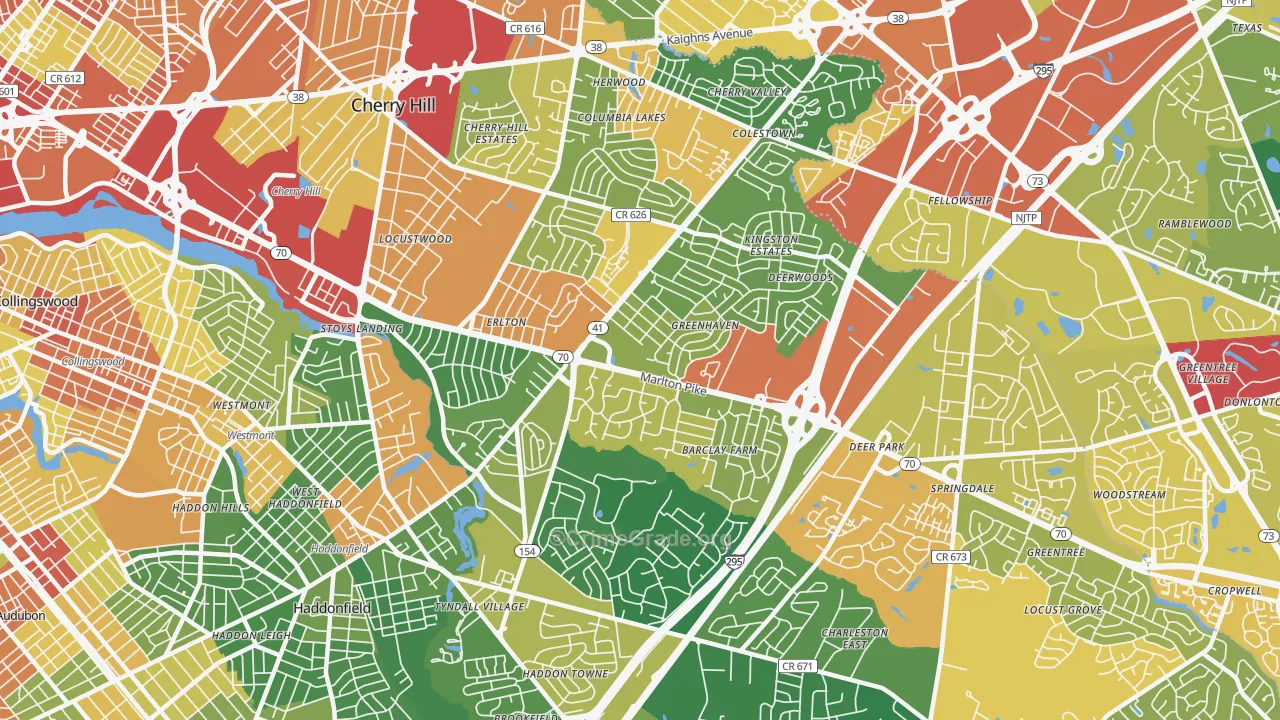 Cherry Hill, NJ Map of Assault Rates