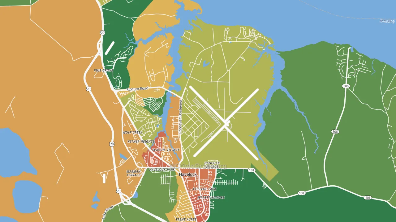Cherry Point, NC Map of Assault Rates