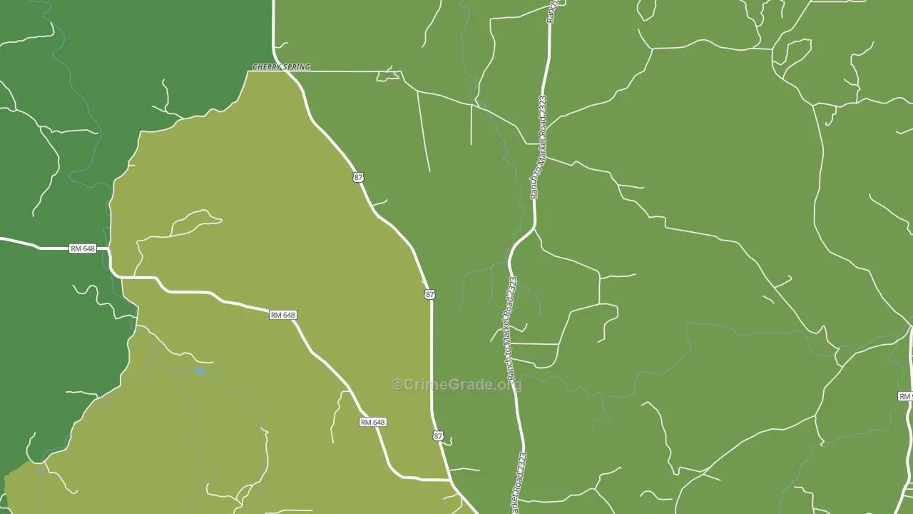 Cherry Spring, TX Map of Assault Rates
