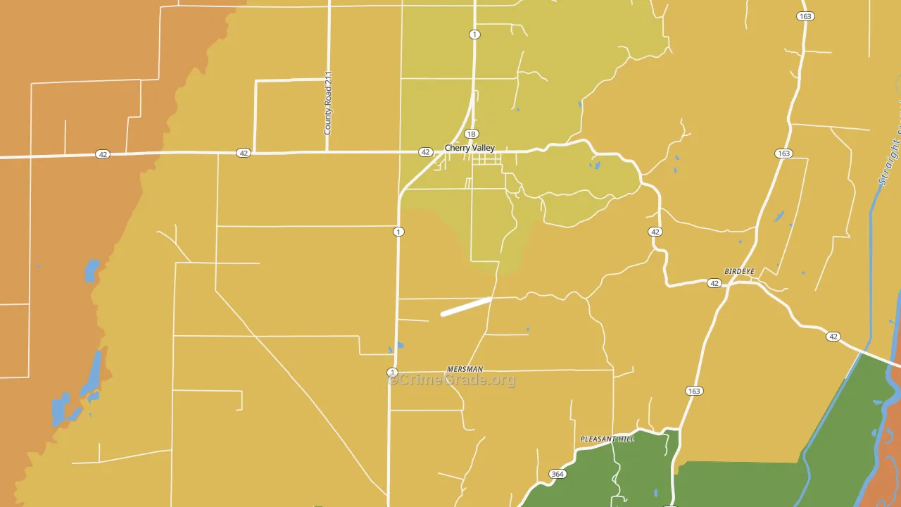 Cherry Valley, AR Map of Assault Rates