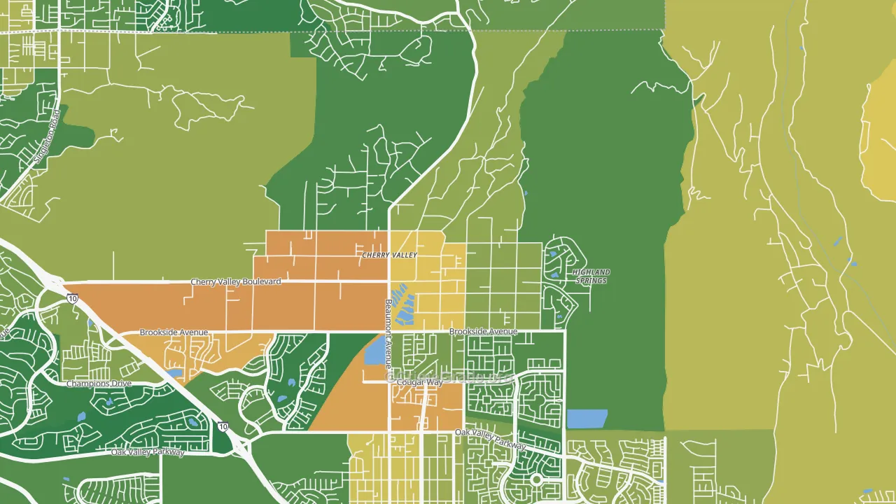Cherry Valley, CA Map of Assault Rates