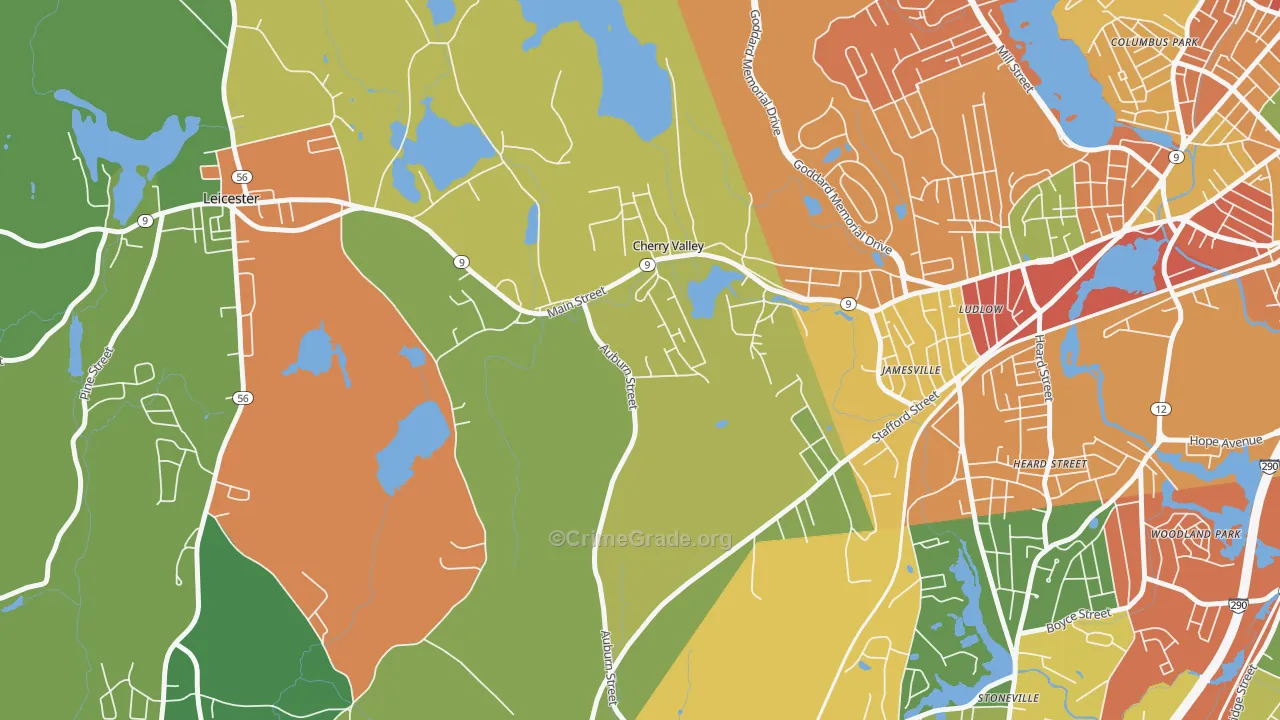 Cherry Valley, MA Map of Assault Rates