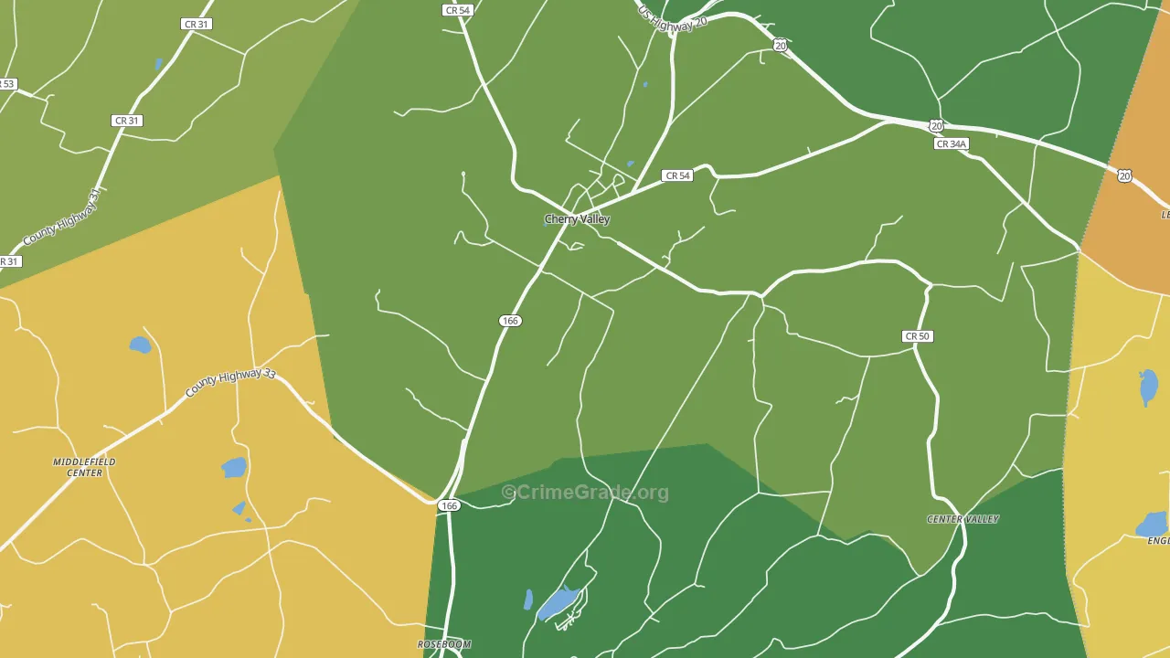 Cherry Valley, NY Map of Assault Rates