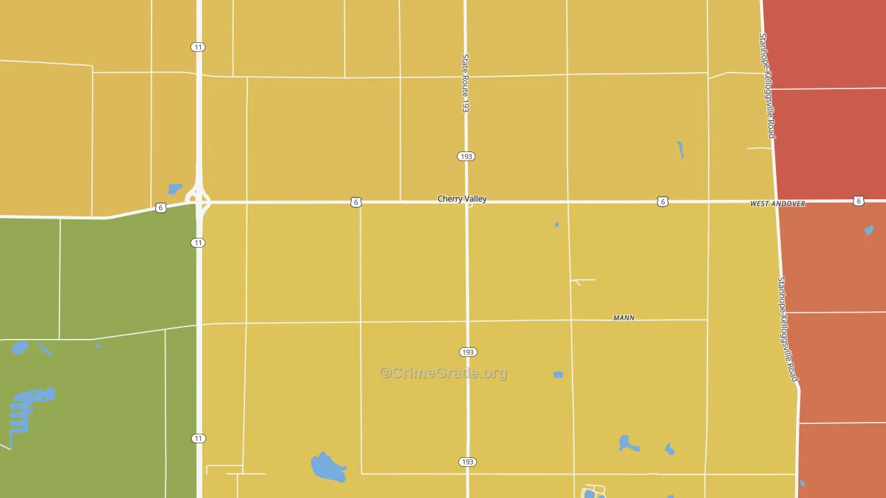 Cherry Valley, OH Map of Assault Rates