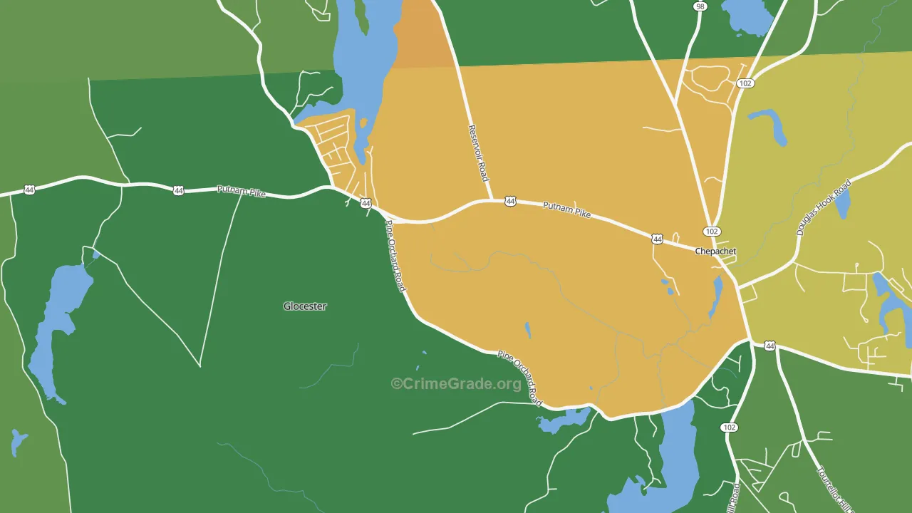 Cherry Valley, RI Map of Assault Rates