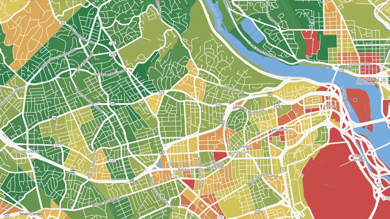 Cherrydale, Arlington, VA Map of Assault Rates