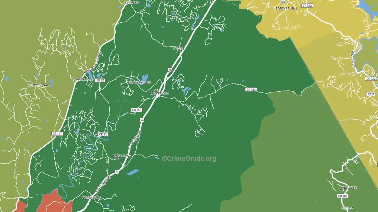 Cherrylog, GA Map of Assault Rates