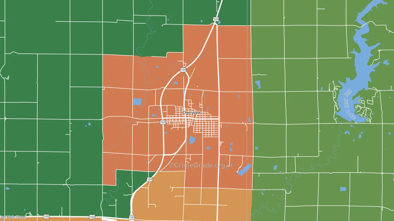 Cherryvale, KS Map of Assault Rates