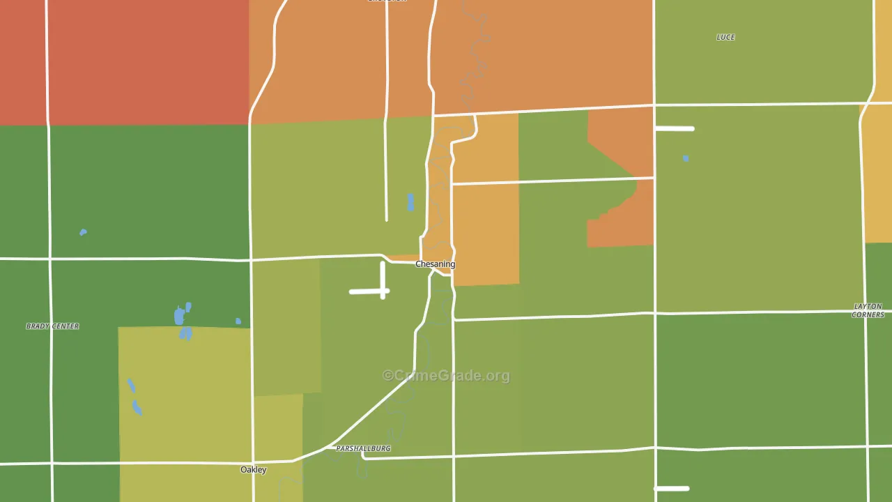 Chesaning, MI Map of Assault Rates