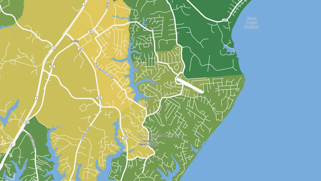 Chesapeake Ranch Estates, MD Map of Assault Rates