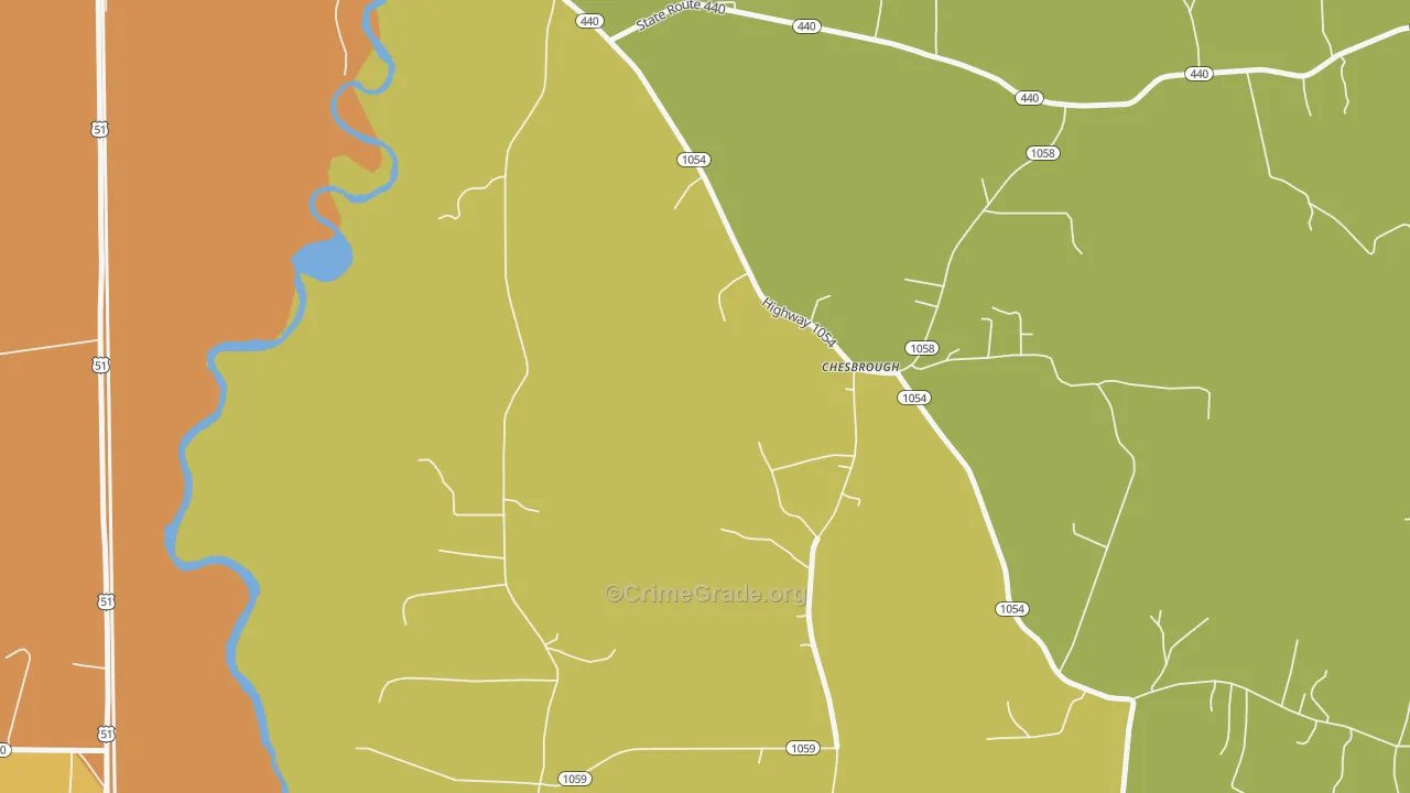 Chesbrough, LA Map of Assault Rates