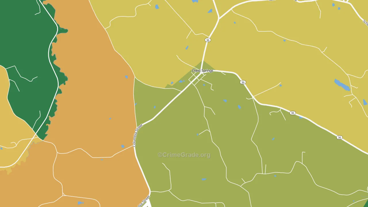 Chest Springs, PA Map of Assault Rates