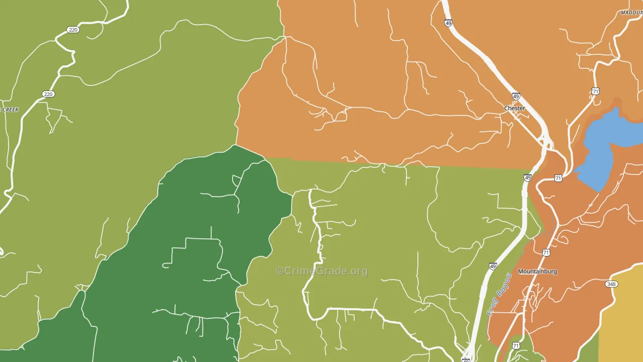 Chester, AR Map of Assault Rates