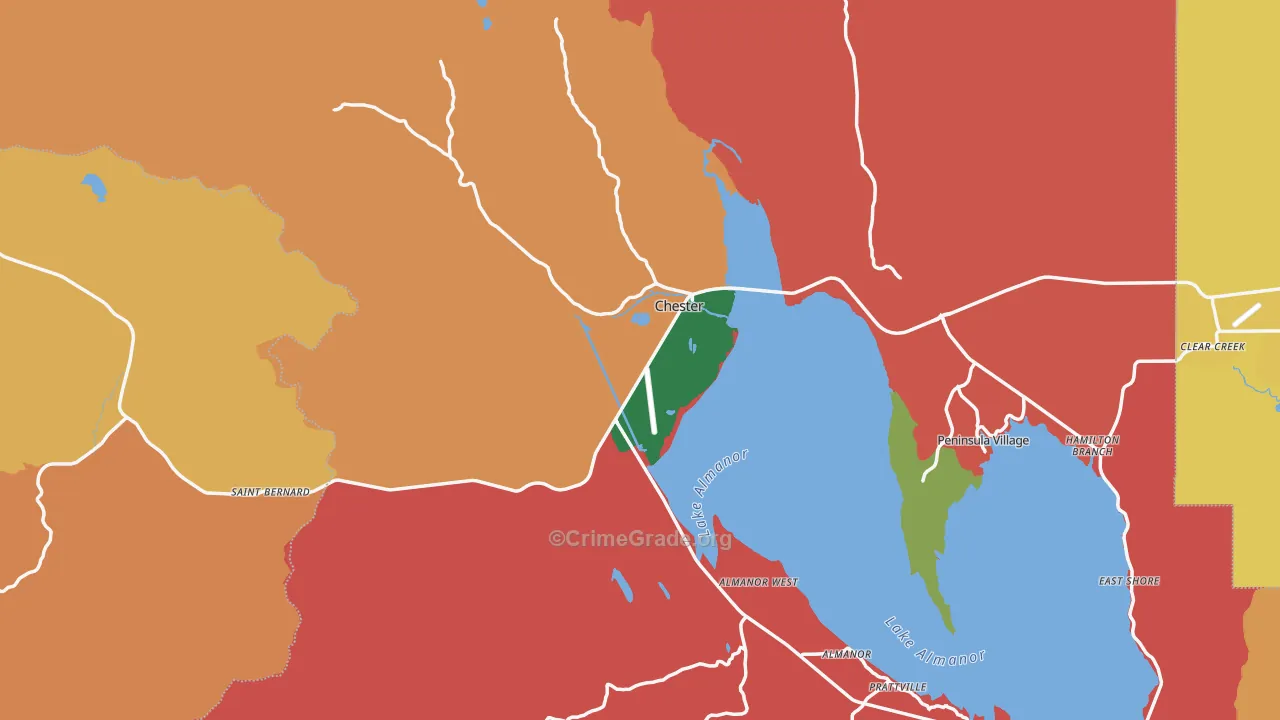 Chester, CA Map of Assault Rates