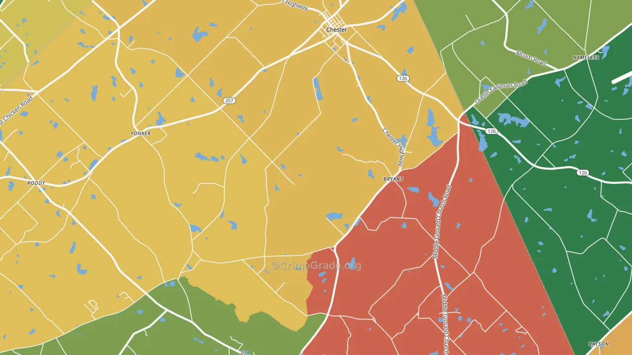 Chester, GA Map of Assault Rates