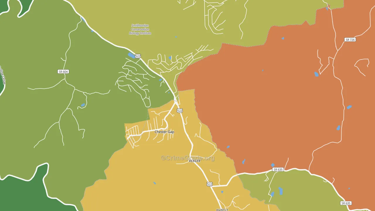 Chester Gap, VA Map of Assault Rates