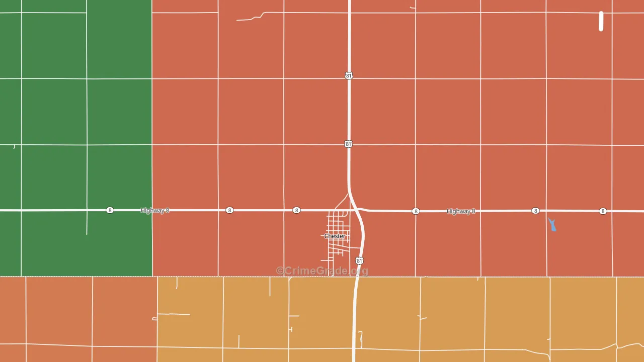 Chester, NE Map of Assault Rates
