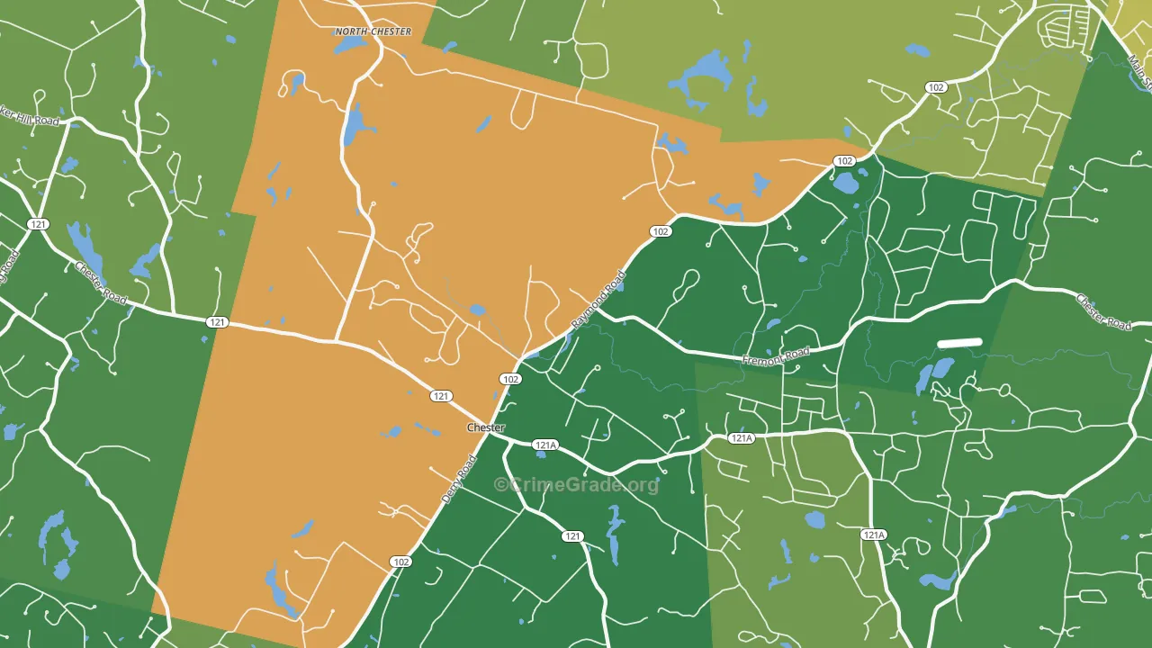 Chester, NH Map of Assault Rates