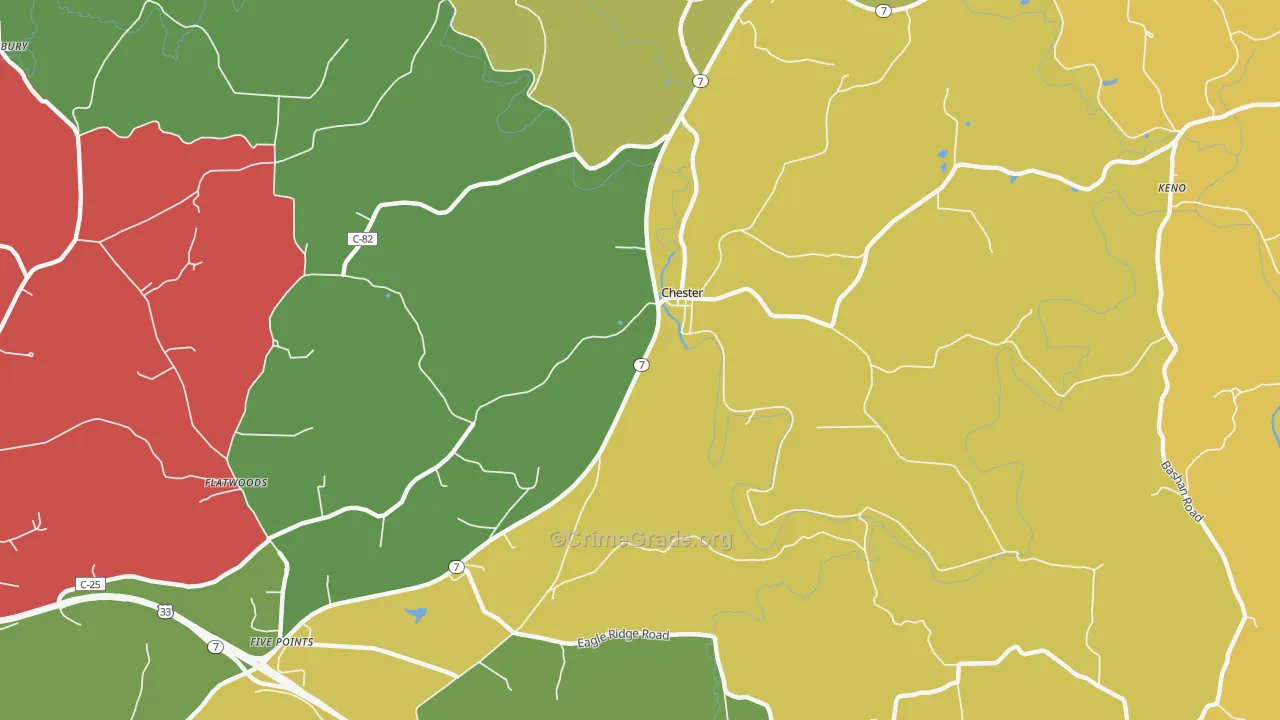 Chester, OH Map of Assault Rates