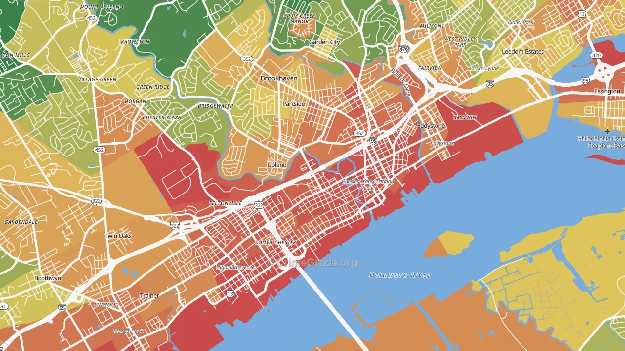 Chester, PA Map of Assault Rates