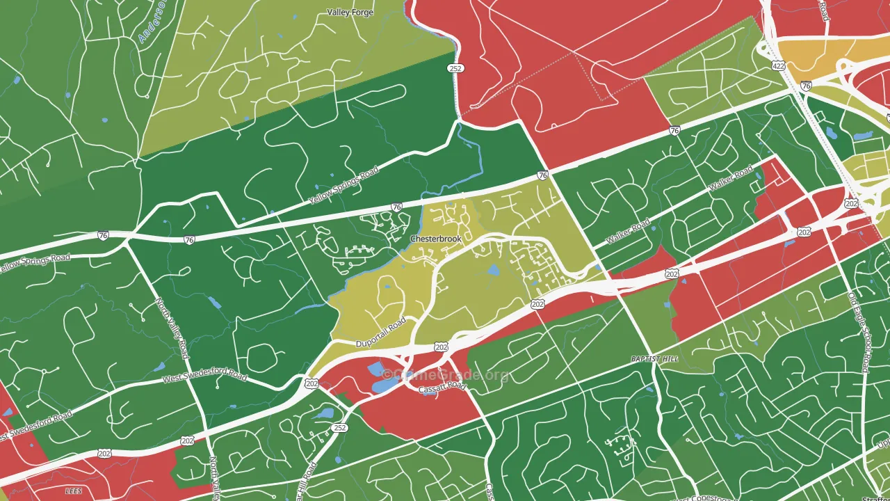 Chesterbrook, PA Map of Assault Rates