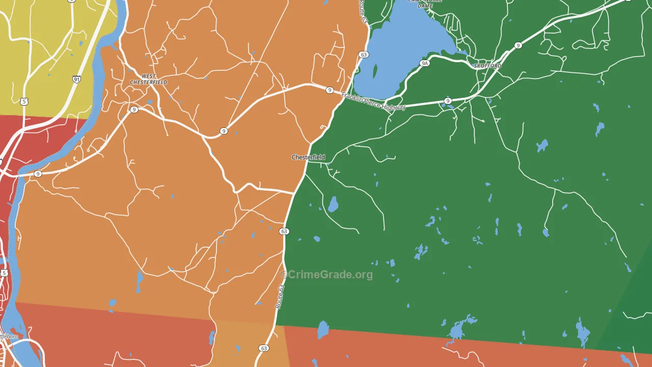 Chesterfield, NH Map of Assault Rates