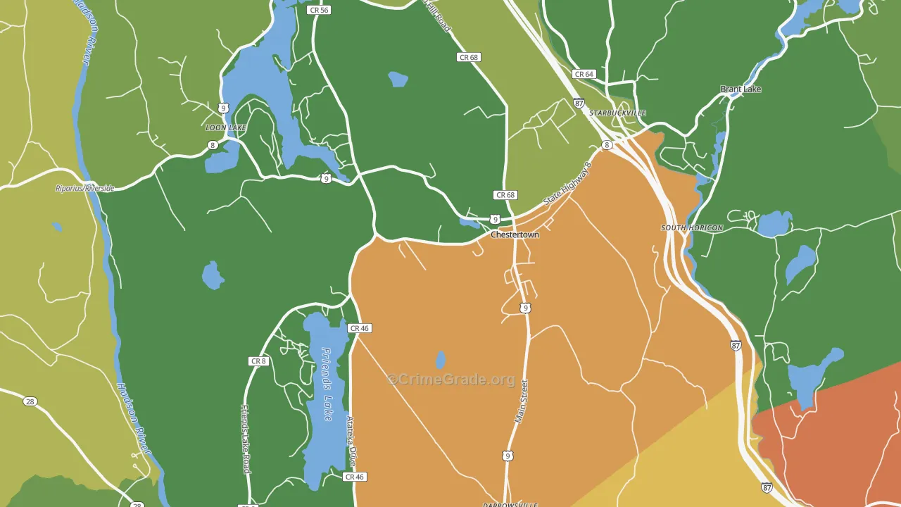 Chestertown, NY Map of Assault Rates