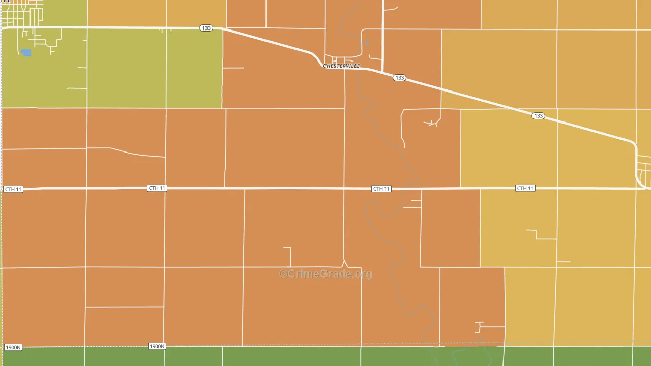 Chesterville, IL Map of Assault Rates