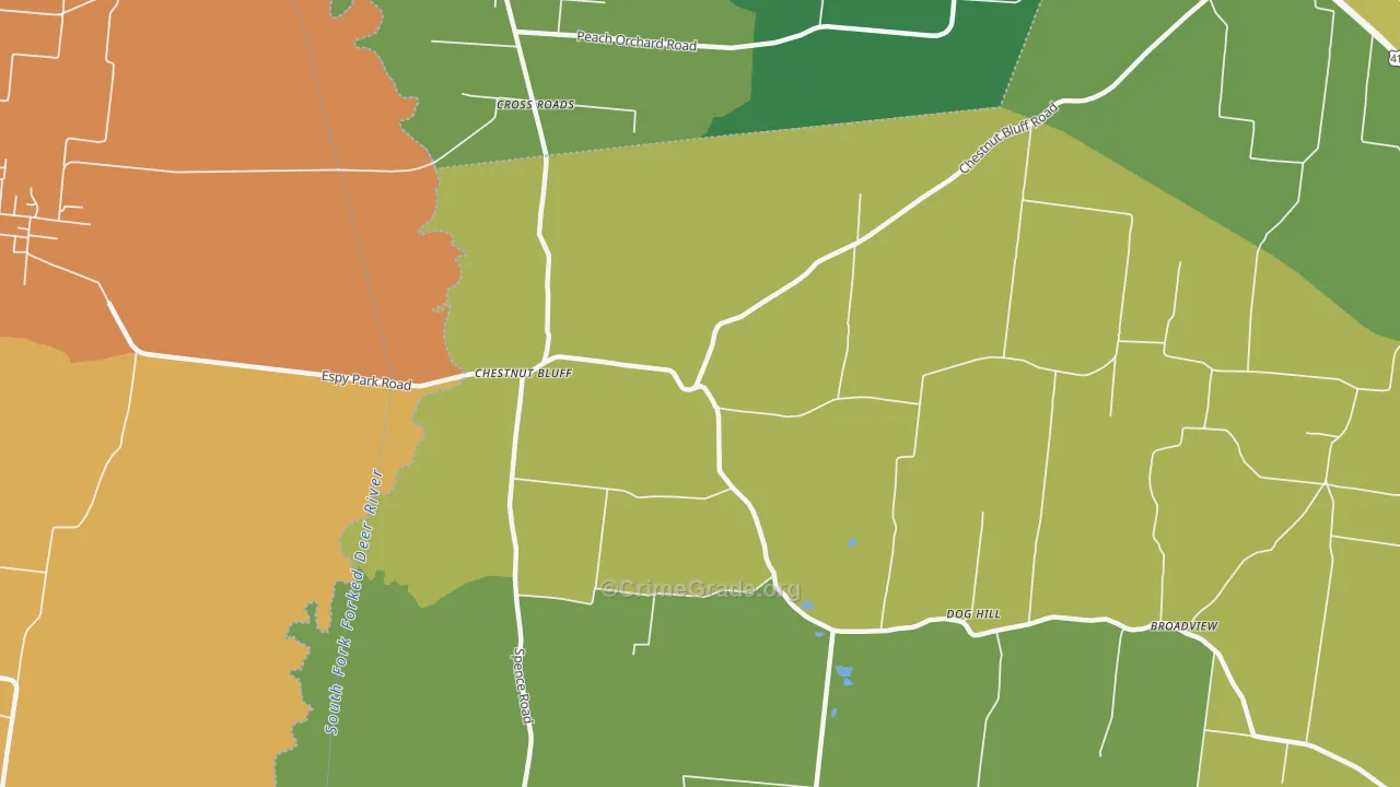 Chestnut Bluff, TN Map of Assault Rates