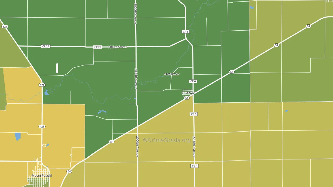 Chestnut, IL Map of Assault Rates