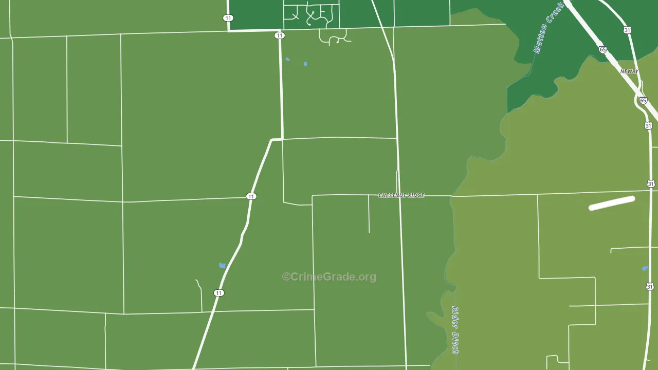 Chestnut Ridge, IN Map of Assault Rates