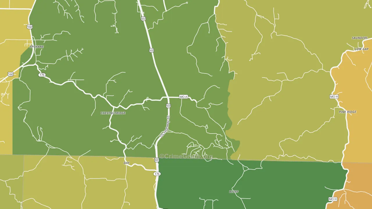 Chestnutridge, MO Map of Assault Rates
