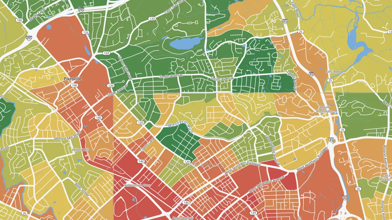 Cheswolde, Baltimore, MD Map of Assault Rates