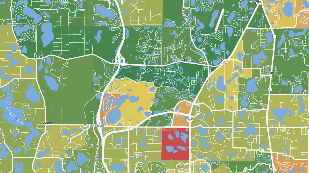 Cheval, FL Map of Assault Rates