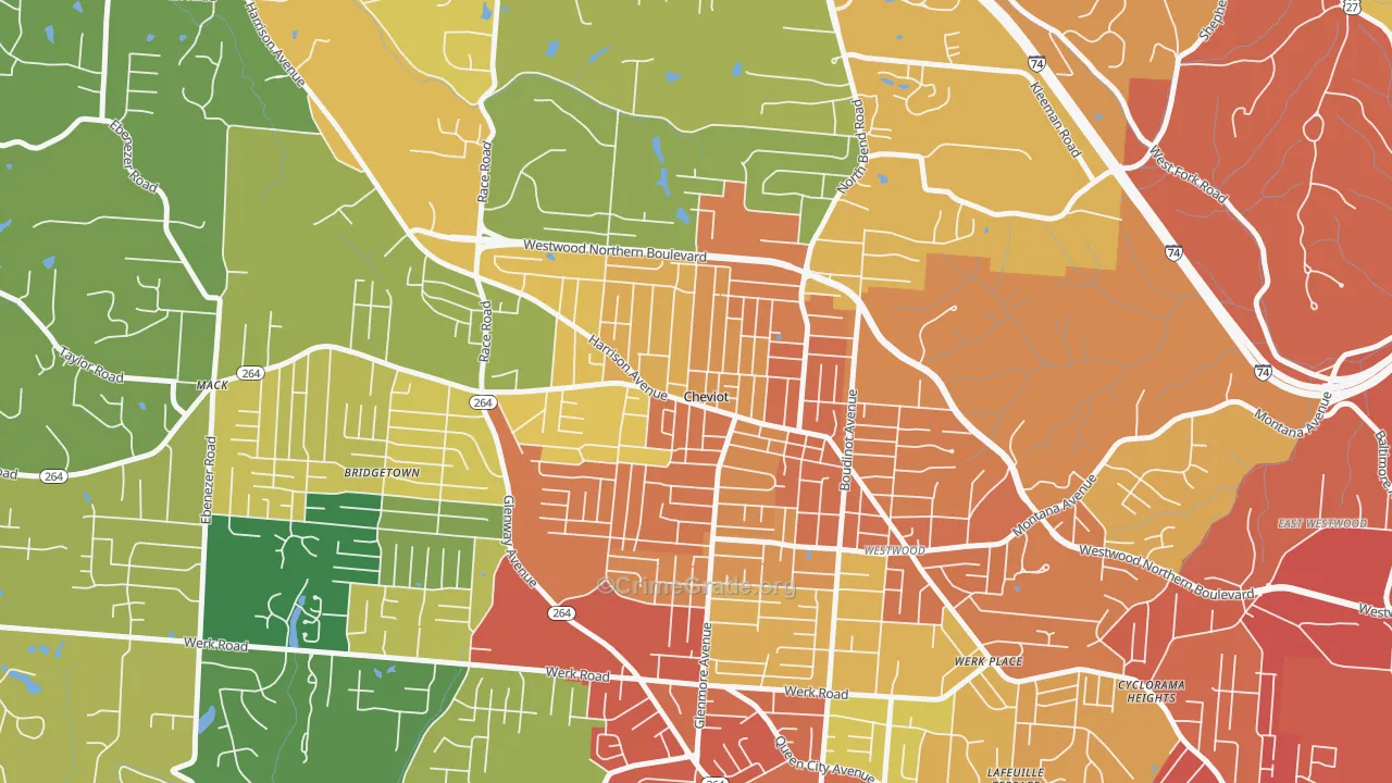 Cheviot, OH Map of Assault Rates