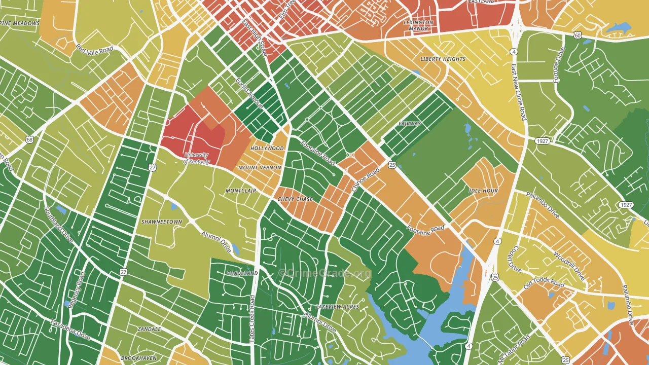 Chevy Chase-Ashland Park, Lexington, KY Map of Assault Rates