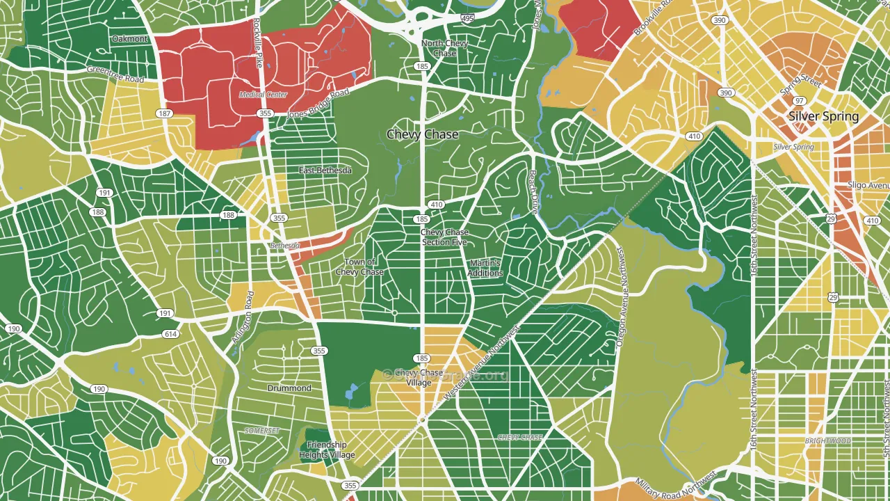 Chevy Chase Section Five, MD Map of Assault Rates