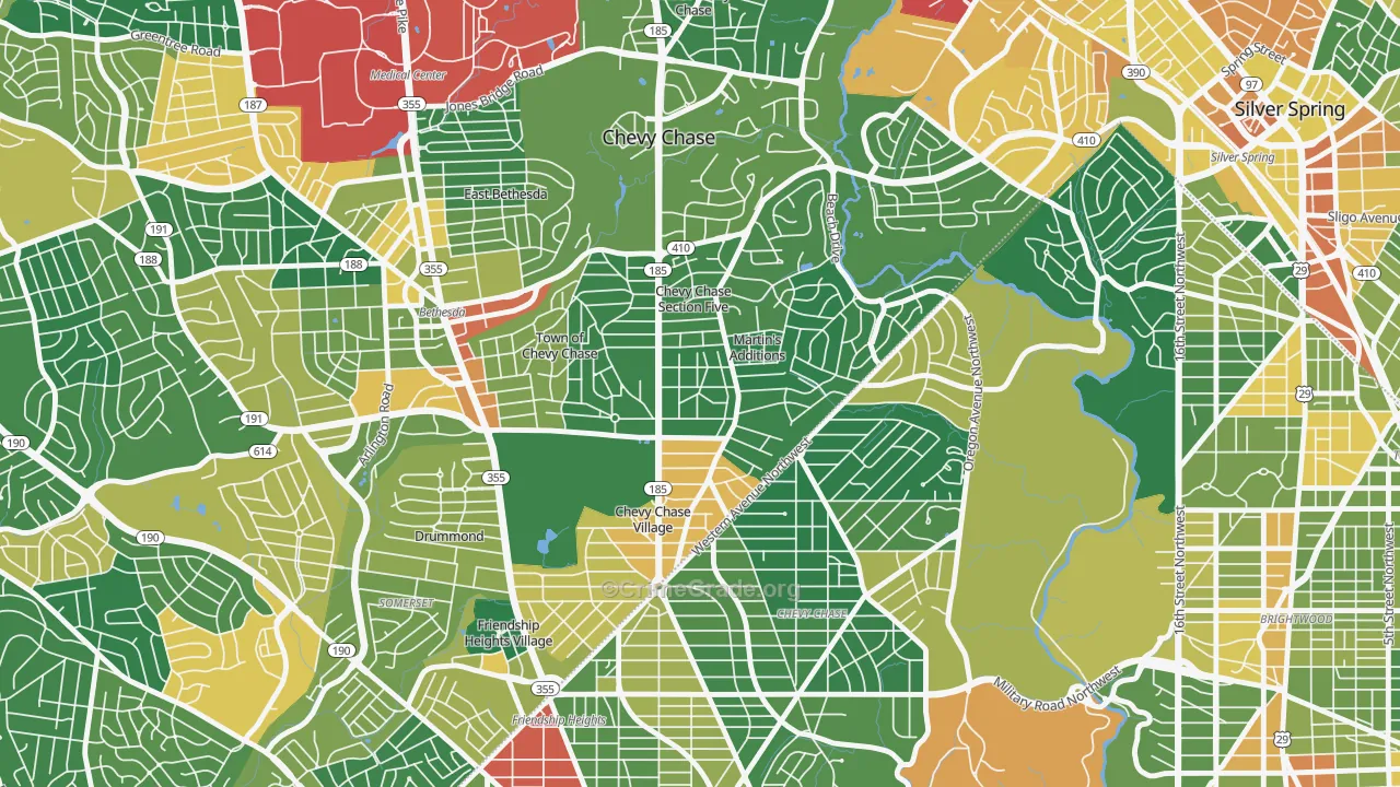 Chevy Chase Section Three, MD Map of Assault Rates