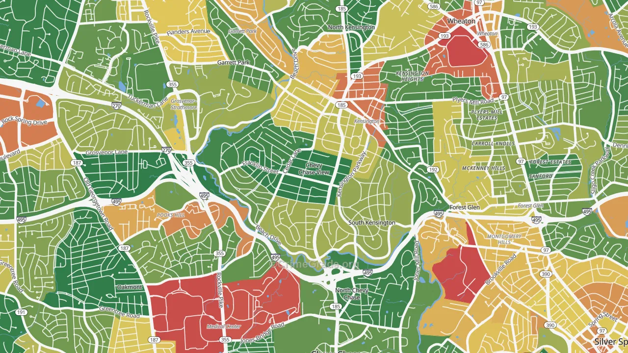 Chevy Chase View, MD Map of Assault Rates
