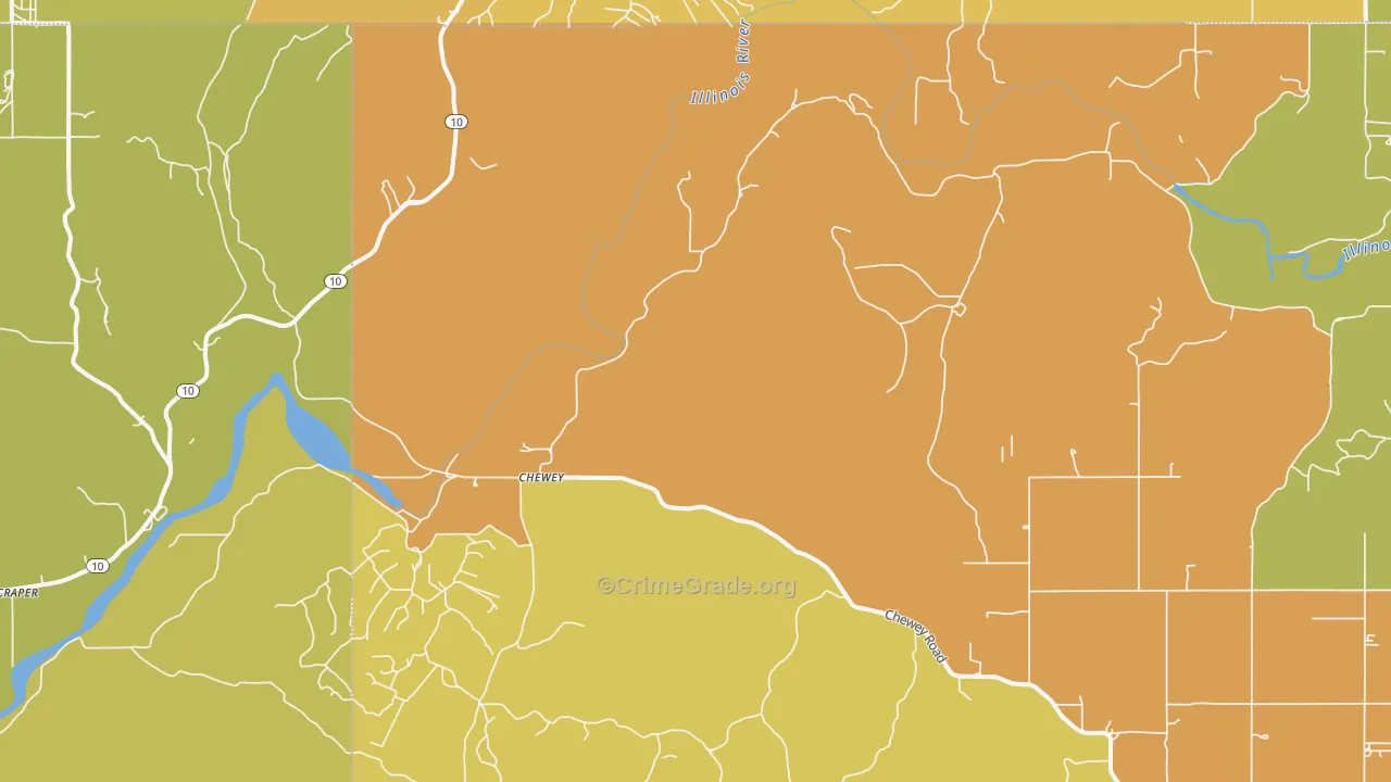 Chewey, OK Map of Assault Rates