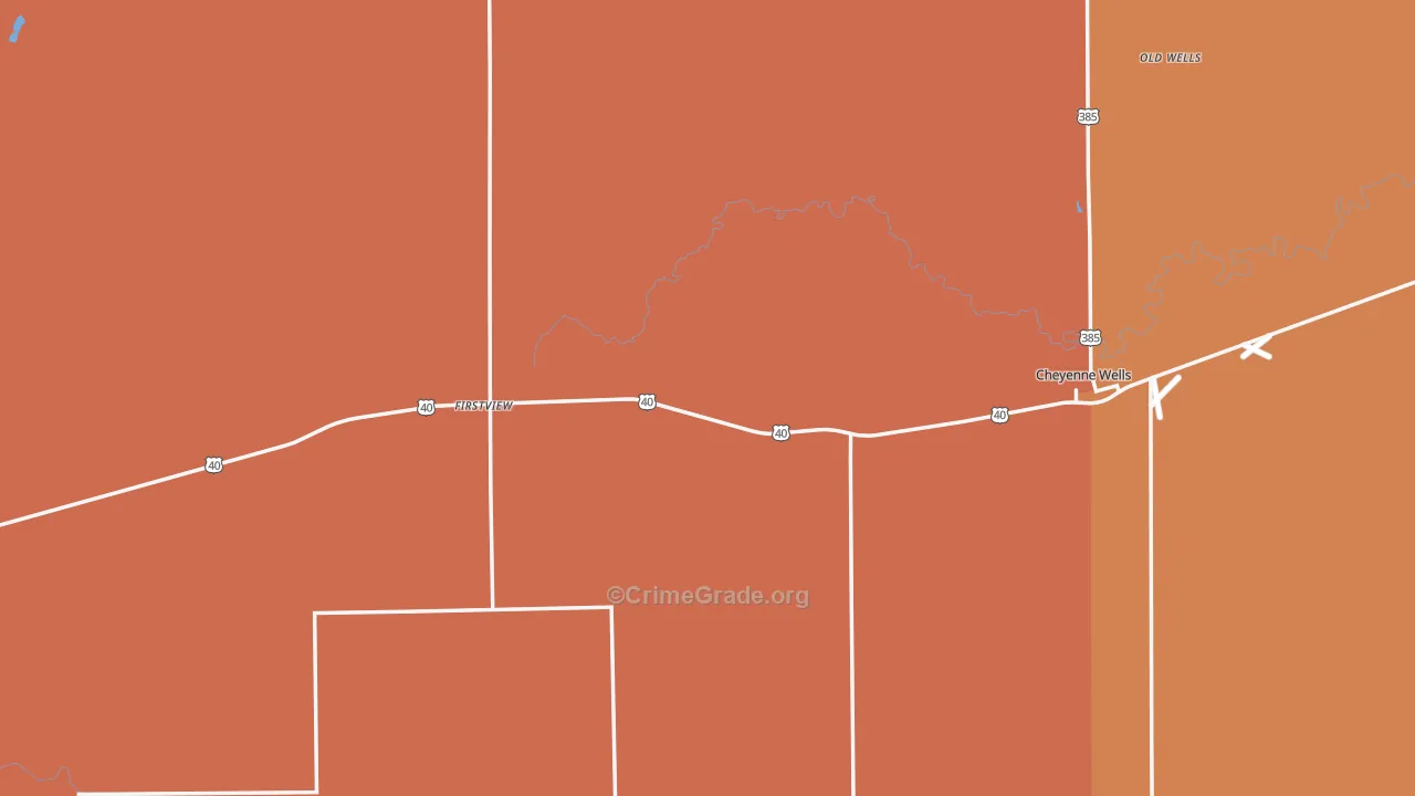 Cheyenne County, CO Map of Assault Rates