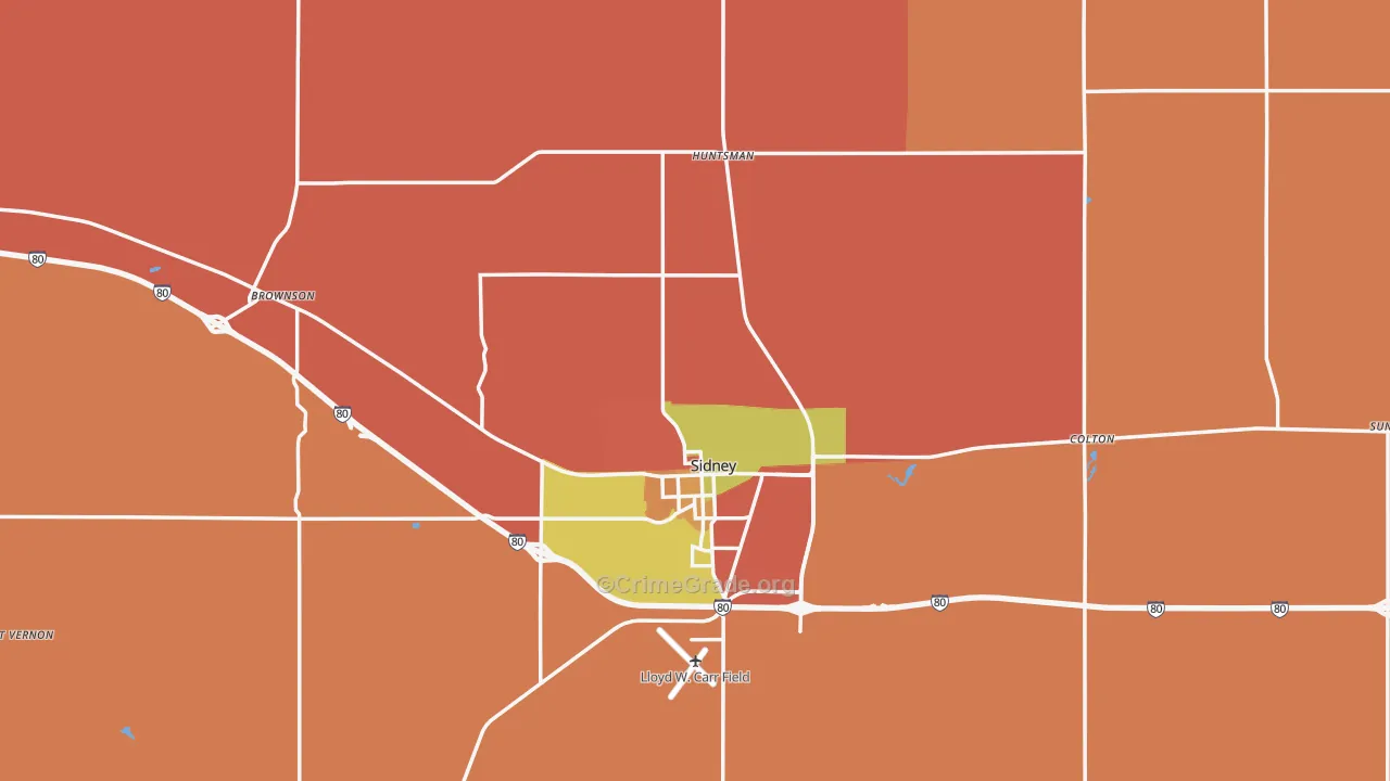Cheyenne County, NE Map of Assault Rates