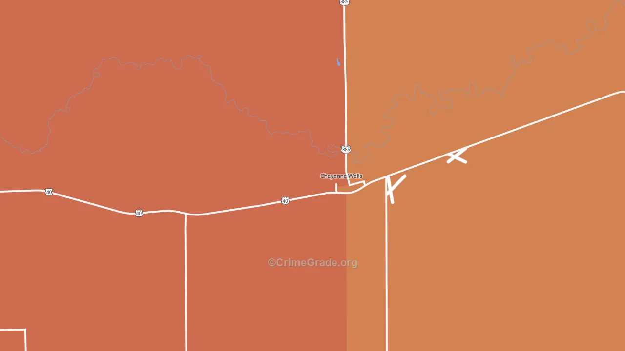 Cheyenne Wells, CO Map of Assault Rates