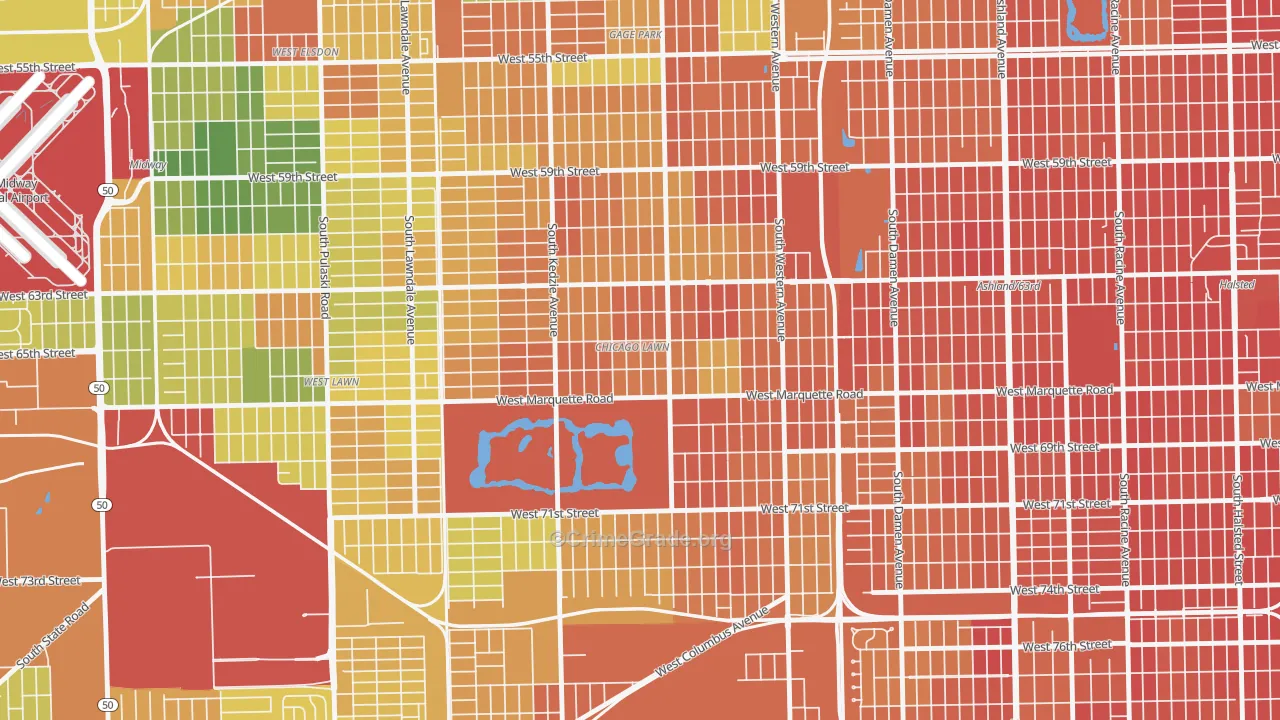 Chicago Lawn, Chicago, IL Map of Assault Rates