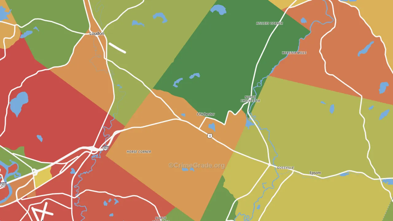 Chichester, NH Map of Assault Rates