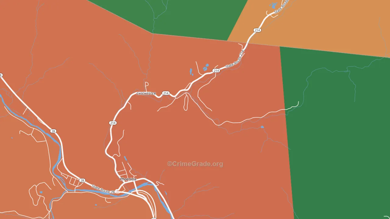 Chichester, NY Map of Assault Rates