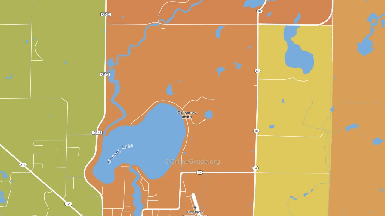 Chickamaw Beach, MN Map of Assault Rates