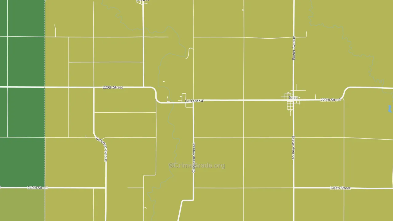 Chickasaw, IA Map of Assault Rates